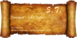 Senger Tünde névjegykártya